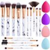 DUAIU Pennelli Make Up FILY DUAIU 15 pezzi Set di pennelli per trucco in marmo Premium sintetica Blush Contour Foundation Concealer Pennelli per Ombretto con 4 pezzi Spugnetta Trucco