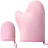 Keratobleem 2 Pezzi Guanto Autoabbronzante per Viso e Corpo, Mitt per Crema e Spray Abbronzante, Olio Corpo-Rosa
