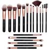 AMMIY Set Pennelli Trucco 18 Pezzi - Kit Professionale per Fondotinta, Cipria, Fard e Ombretto - Pennelli per Viso, Occhi e Sopracciglia - Regalo di Compleanno e San Valentino per Donne e Ragazze