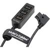 Alvin's Cables D-tap Splitter P-Tap HUB Cavo Dtap maschio a tre porte D tap femmina Cavo splitter con filettature per ARRI RED Z CAM Telecamere Tilta Steadicam IDX V-Mount della batteria