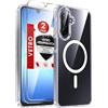 LeYi Cover Magnetica per Samsung Galaxy A17 5G Trasparente Custodia con 2 Vetro Temperato, Protezione Fotocamera TPU Bumper Originale Antiurto Protettiva Case per Telefono Samsung Galaxy A17