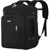 YOKGO Zaino Ryanair 40x30x20 Bagaglio a Mano per Wizzair/Vueling (24-30L Espandibile) Zaini da Viaggio Cabina,Borsa Aereo Porta PC Laptop 15.6" Per Donna,Uomo,Trekking e Lavoro.Travel Backpack Nero