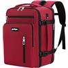 YOKGO Zaino Ryanair 40x30x20 Bagaglio a Mano per Wizzair/Vueling (24-30L Espandibile) Zaini da Viaggio Cabina,Borsa Aereo Porta PC Laptop 15.6" Per Donna,Uomo,Trekking e Lavoro.Travel Backpack Rosso