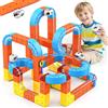 Toyokid 150 Pezzi DIY Cube Track Regalo Bambini 3 4 5 6 7 8 Anni Treno Elettrico per Bambini 3D Elettrico Klickrail Pista Magnetica Macchinine Regalo Bambina 3-8 Anni