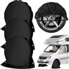 ENUTROF Copertura per Pneumatici Coperture Copriruota Roulotte Protezione | 4PCS Borse Auto Impermeabile per 27-29 Pollici Diametro Pneumatico per Camper Auto d'epoca 72,5 x 72,5 cm Nero Set da 4