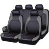 VOIV 9 Pezzi Auto Set Coprisedili per Audi A3 8P 8V Sportback 2003 2004 2005 2006 2007 2008-2023, Universale in Pelle PU Impermeabile Fodere Anteriori E Posteriori Auto Accessori,B Grey