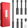 GETLITOOL Set 6pz Chiavi Candele 14/16 mm con Adattatore 1/2 a 3/8 e Spessimetro, 6X Bussole Lunghe per Candelette Auto 10/15/28 cm Chiave Magnetica Girevole 360° in CVR con Valigetta