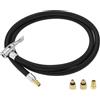 A ABSOPRO Tubo di prolunga per gonfiatore pneumatici Durevole 115cm M8x0.8 15.5mm OD Adattatore per valvola pneumatici con adattatore filettato Nylon Nero 1 Set