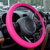 Spurtar Coprivolante Auto Universal per le Donne, Elegante Accessori Auto Silicone Copri Volante per Auto Decorazione per il Copri Sterzo (Rosa Rossa), 32-42cm