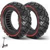VOLOHAS 9x3,0-5,5 Pneumatici Completi per Kukirin G2 Pro, Zero 10 X, Dualtron Eagle Pro, Pneumatici di Ricambio in Gomma Piena, Fuoristrada, Solidi e Resistenti Alle Forature (Rosso 2 Pezzi)