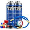 Ralertreik Ralerfresh RC 3 in 1 - Ricarica Aria Condizionata Auto R1234yf Dal 2017, Gas Refrigerante, Sigillante Perdite, Lubrificante, Manutenzione Completa (2 bombole + Manometro Tubo + Connettori)