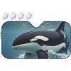 NBSKSDLK Orca Killer Whale - Parasole per parabrezza auto, pieghevole, per finestrini anteriori dell'auto, per sole, calore e raggi UV, protezione solare per auto, SUV, misura piccola