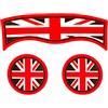 uvcany MINI F60 Sottobicchieri per Auto, 3 Pezzi Gomma Antiscivolo Sottobicchieri per Mini Cooper Countryman F60(Union Jack Rosso/Nero)