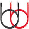 Bolatus 2 cavi batteria da 1 m, 5 WAG/16 mm², 12 V, cavo in rame con morsetti ad anello M10, cavo in rame rosso e nero, per batterie di alimentazione e batterie di trazione