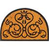 Relaxdays Tappetino Relaxdays cocco e gomma, semicircolare, Barock B, 60x40, interno/esterno, antiscivolo, naturale/nero