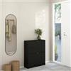 Dmora - Scarpiera Hughette, Mobile portascarpe, Armadio da ingresso multiuso, Mobiletto per calzature, 70x24 h85 cm, Nero