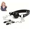 CSCLI Collare in pelle nera con clip in metallo