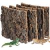 SIXHAOBU 4pezzi Corteccia di Sughero per rettili, 15 x 15 cm sfondi per terrario in Sughero,rettili Accessori per Arrampicata di lucertole e Draghi barbati sicuri e Resistenti