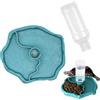 Taicols Ciotola d'acqua per tartarughe, erogatore d'acqua per rettili, con bottiglia, distributore automatico 2 in 1, per tartarughe, criceti, lucertola (blu)