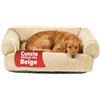 Avilia - Cuccia Divanetto per Cani e Gatti Morbida con Bordi Rialzati - in Velluto e PP Cotton - Supporto Collo e Testa - Taglie L/2XL/4XL (Beige, XXL (90 x 65 x 27 cm))