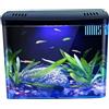 Dorccsi Acquario Da 1,3 Galloni Per Pesci Betta, Gamberetti E Rossi - Trasparente Con Filtro A 3 Strati, Luce LED, Autopulente - Decorazione Per La Casa - Nero