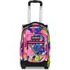Mitama Trolley Scuola DR Junior MUSIC STICKER, Rosa, Con Mega Scomparto e Dop...
