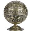YushiTrading Portacenere vintage in metallo a forma di sfera rotonda, scatola decorativa per la conservazione con motivo a castello stampato, portacenere in lega galvanizzata resistente all'usu (castello di