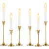 Inweder Portacandele Metallo Dorato per Candelieri - Set di 6 Portacandele Affusolati Candelabri Moderni per Centrotavola Matrimoni Decorazioni per la Casa Pranzi Feste per Candele 2cm Diametro