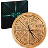 Maverton Orologio da parete Vintage - in bambù - rotondo - con stampa personalizzata - diametro: 26 cm - alimentato da batteria AA - regalo di compleanno uomo - regalo di Natale - Pizza