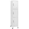 Homgoday Armadietto con Serratura Grigio 38x45x180 cm in Acciaio, Armadio Ripostiglio Ripiani per Armadio Interno con 3 Anta, Armadietto da Esterno, Mobili da Esterno Portascope per Bagno Interno