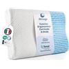 DOLCI SOGNI - Cuscino Cervicale a Onda Per Dormire in Memory Foam | Guanciale Ortopedico Doppia Altezza 9/12cm Ideale per Supporto Ergonomico a Testa e Collo | 100% Made in Italy con Fodera in Tencel