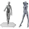 Generic Manichino snodabile, Modello di Disegno con Pose Personalizzabili per Corpo di Action Figure, manichino da Disegno Mobile in PVC Durevole ampiamente utilizzato per Ufficio di Famiglia, Donna Grigia