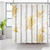 Bovlleetd Pianta Dorata Tenda da Doccia 152x183cm Loto Foglia di Palma Semplice Foglia di Banana Arte Decorativo Impermeabile Lavabile in Poliestere Tende da Bagno con 10 Ganci per Vasca da Bagno