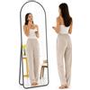 Shally Dogan Specchio da Terra e da Muro ad Arco, Stand Autoportante Indipendente e da Parete, Decorazione Interna, Design Minimal, Figura Intera e Cornice in Alluminio, 155 x 45 cm