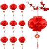 Minfuerang 10 Pezzi Lanterne Cinesi Rosse,Impermeabili, Rossa Appendere Lanterne di Carta per il Festival di Primavera, Matrimoni e Decorazioni 2026（30CM）