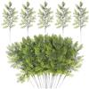 MWOOT 24 Pezzi Rami di Pino Artificiale in Plastica, Finti Aghi di Pino Natalizio, Rami di Abete Verde per Fai Da Te Ghirlanda Albero di Natale Tavolo Casa Giardino Decorazione(13 x 34 CM)