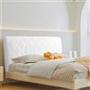 WSGJHB Copri testiera Letto Matrimoniale, Premium Elastica, Velluto Fodera Protezione Anti-Collisione, Bianco 180CM