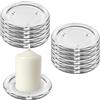 WIYETY 12 sottobicchieri trasparenti in vetro, rotondi, portacandele in vetro, per matrimonio, Natale, 10 cm, diametro interno 7,7 cm
