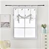 SMITHOOM 1 Pezzo Tende Voile con Motivo a Foglie Ricamate Traslucide Tenda Finestra per Soggiorno e Camera da Letto Bambini Balcone Cucina Bagno Bianca 80x140cm
