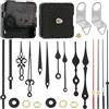 Swpeet Kit Meccanismo per Orologio al Quarzo Silenzioso da 25 Pezzi - 13 mm/0,5 Pollici - Senza Batteria, 11 Parti di Riparazione del Movimento, 14 Lancette Diverse per Sostituzione Orologio da Parete