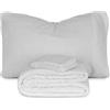 Morbidissimi Set Lenzuola Completo Letto in Pile Coral Tinta Unita, Termico, Morbido, Caldo per Letto Una Piazza e Mezza Grigio