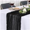 Jumdast Runner da Tavolo, Runner Tavola Moderno Mussola Chiffon Formaggio Centrino Moderno per Decorarenun Tavolo di un Matrimoni Compleanno Battesimo Comunione (Nero, 90 x 180 cm)
