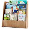 COSTWAY Libreria Montessoriana per Bambini a 4 Ripiani Aperti | Scaffale in Legno con Spazio Nascosto sul Retro, Porta Libri per Cameretta, Stanza dei Giochi e Aula, 57,5 x 26,5 x 59 cm