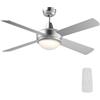 Wiltec Ventilatore da soffitto Ø 130 cm con 4 Pale, lampadario Ventilatore con 3 velocità, Telecomando, Timer, modalità Estiva e Invernale, 65 W