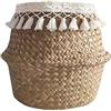 Giftik Cestino per Piante Giftik, Cesti Intrecciati in Seagrass per Interno ed Esterno, Vaso da Fiori per Decorazione Domestica, Portaoggetti per Bucato, Picnic, Spesa, Borsa da Spiaggia in Paglia (Grande)