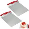DAWRIS Paletta per torte, 2 pezzi, in acciaio inox, con manico, accessorio per torte, pizza, ideale come base per torte e pizza (rosso)