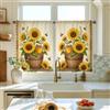 Generic Tende da cucina con girasole, stile rustico con api e miele, tende gialle estive per piccole finestre, decorazione per sala da pranzo, angolo colazione, lavandino, 66 x 91 cm