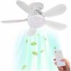 Generic Ventilatore da soffitto con luce LED, compatibile E27/E26, telecomando, silenzioso, 3 velocità, 3 temperature di colore, timer, 5 pale per camera da letto, soggiorno e ufficio (42cm)