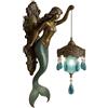 Generic Lampada da parete a forma di sirena, 19,1 cm, in resina, funzionamento a batteria, luce decorativa per camera da letto, soggiorno, bagno, decorazione costiera, scultura fatta a mano con ciondoli di