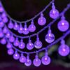QQY Luci a filo a globo a LED, Fairy Lights Luce di Natale alimentata USB Per Home Party Patio Garden Wedding (10M 80LED, Viola)